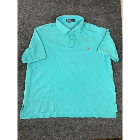 Polo Ralph Lauren Shirt Men's 3XB Big Light Blue Short Sleeve Orange Pony - Picture 1 of 7